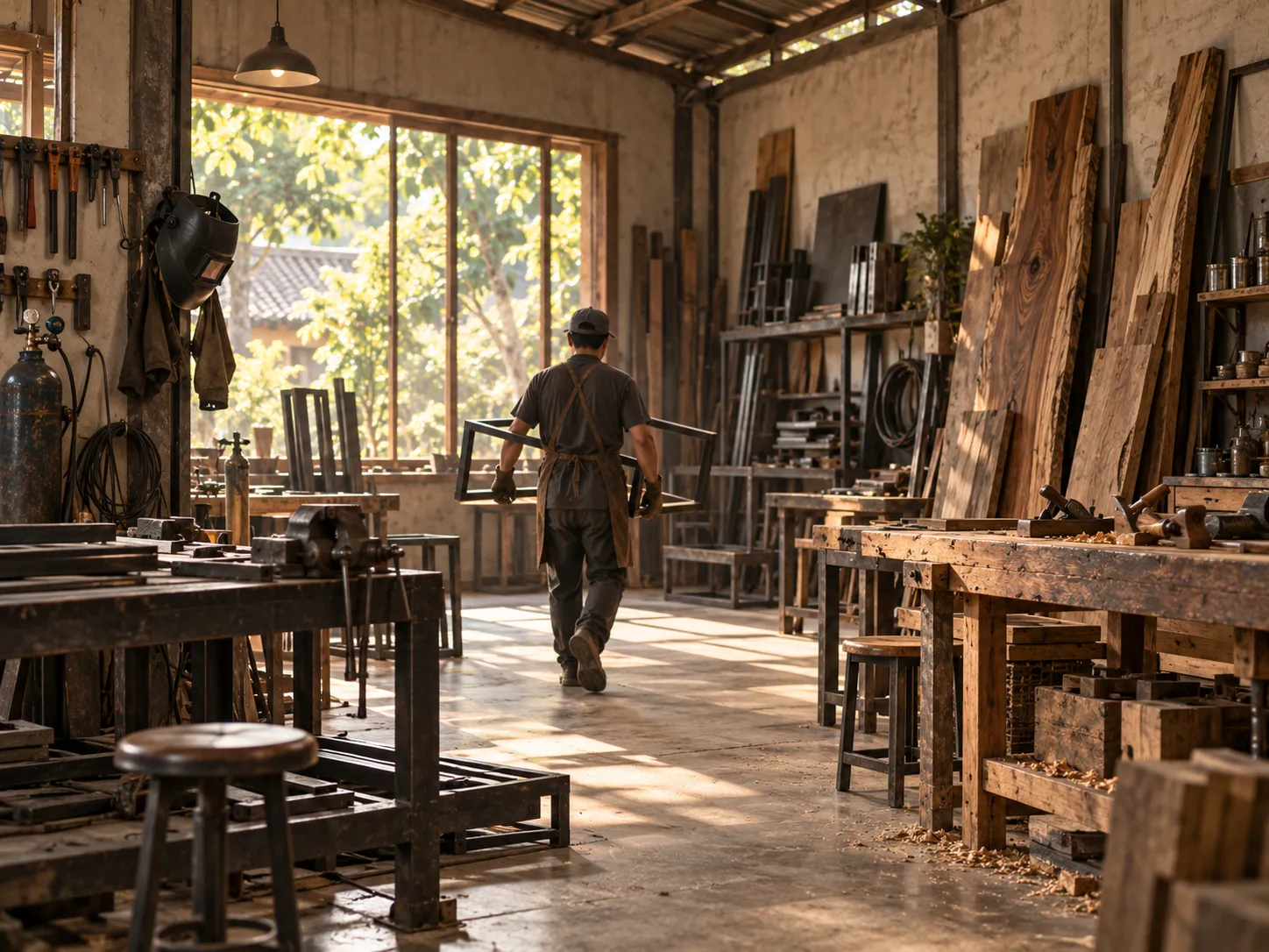 Inside the metalfurniture workshop